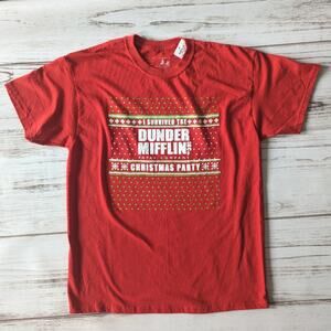 Ripple Junction The Office Dunder Mifflin Ugly Christmas Tee Shirt sz Large New